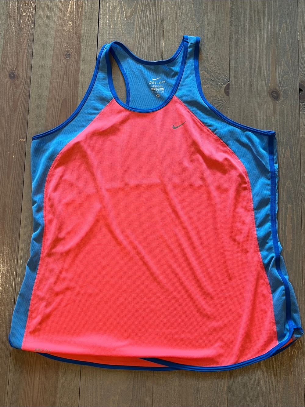 Nike dri fit athletic tank coral and blue. XL